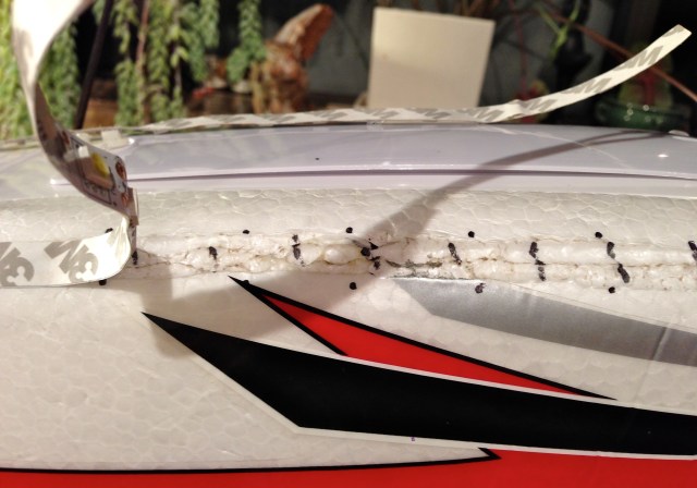 Drop hot glue in between LEDs