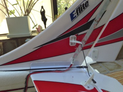 White LED strip on the vertical stabilizer