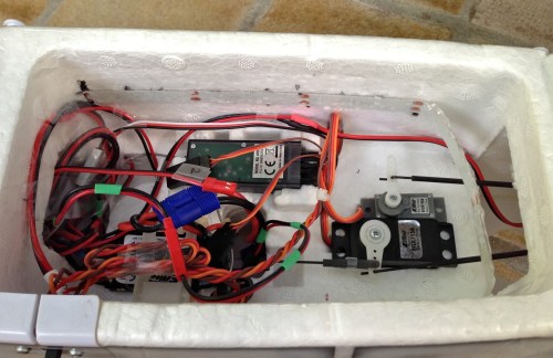 Blue LED strips inside the receiver compartment