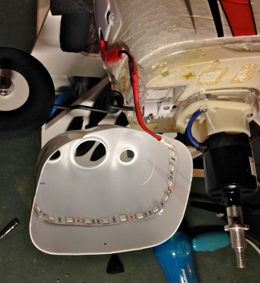 Blue lights inside the cowl