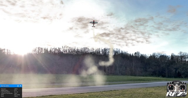 Flying at the Aerodrome on a late afternoon, in RealFlight