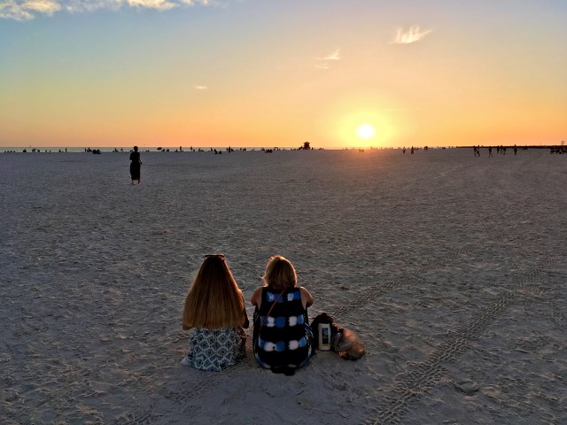 Folks Enjoying Sunset at Siesta Beach
