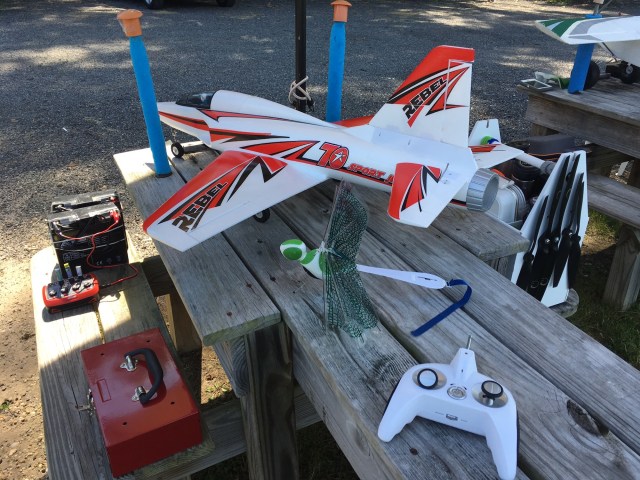 On a workbench at the aerodrome