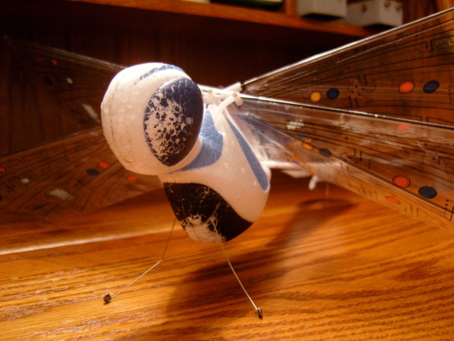 Dragonfly in perfect working condition but showing wear due to numerous crashes