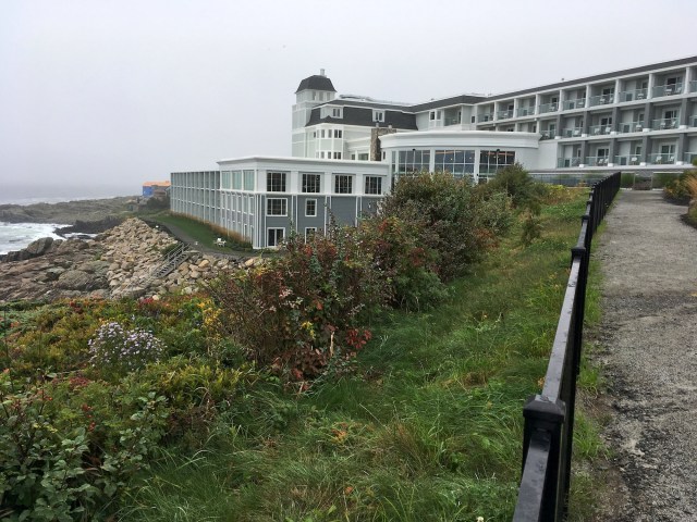 Looking south, standing by the almost-finished new building to the north