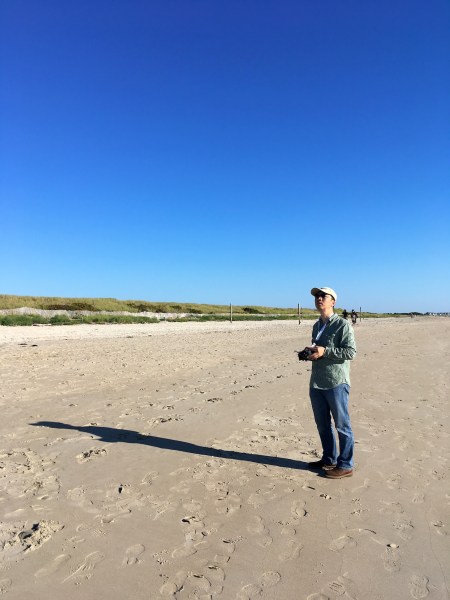Flying UMX Radian (sailplane) at Ogunquit Beach