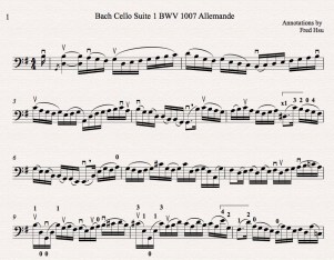 Bach Cello Suite 1 BWV 1007 Allemande Fred Annotated Icon