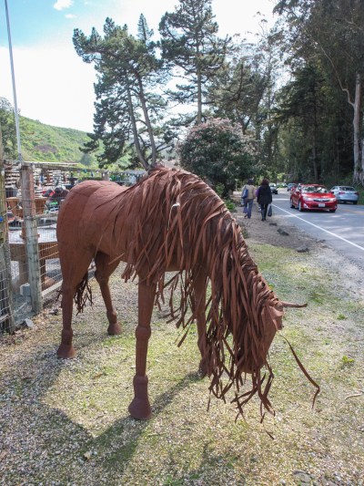 Horse Metal Sculpture at Sun Studios, Half Moon Bay