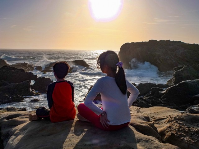 Sunset at S Shore Trail at Point Lobos, Monterey Bay
