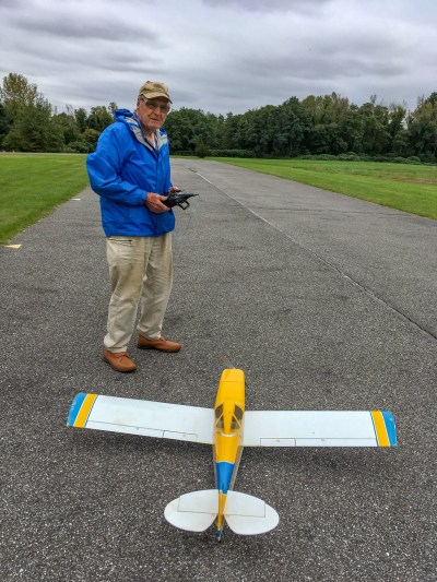 Paul making one last radio and control surface checks before taking off