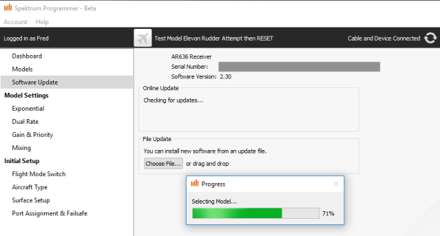 SPS auto-selects a model after firmware update
