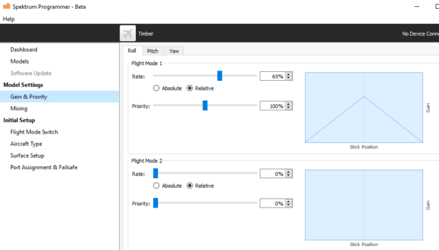 Default stick priority of 100%