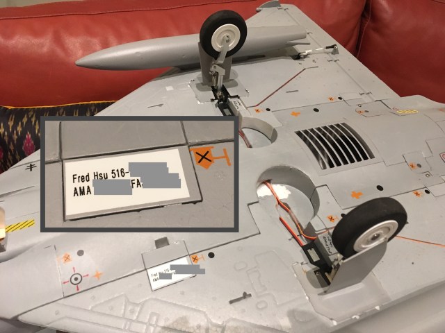 Displaying your name, AMA number and FAA registration on your plane