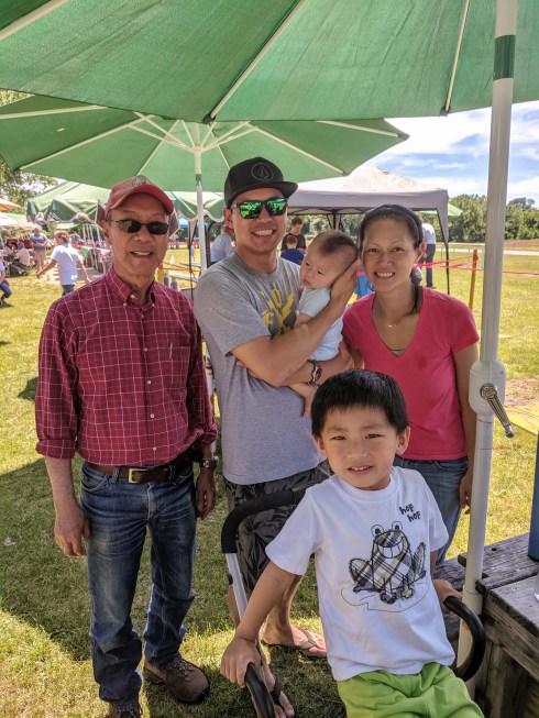 Three generations of Cheung model airplane pilots