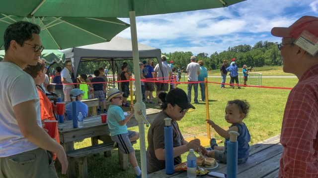 Visitors enjoying HHAMS burgers