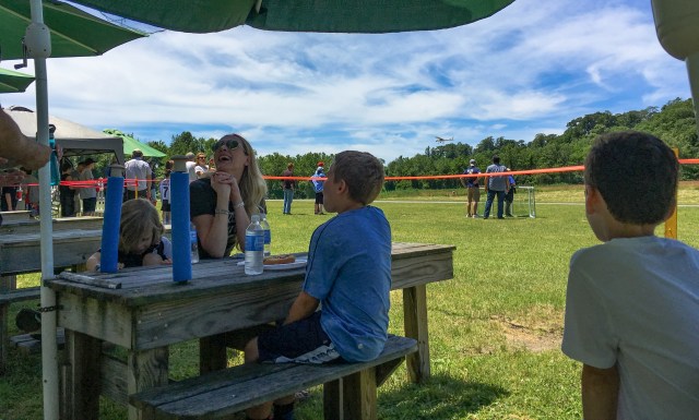 Visitors enjoying HHAMS hotdogs