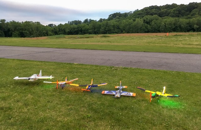 Lineup of night-capable aircraft