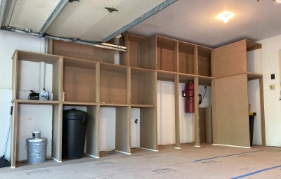 Left side cabinets taking shape