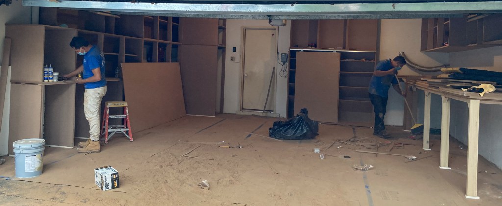 All cabinet frames are set in place