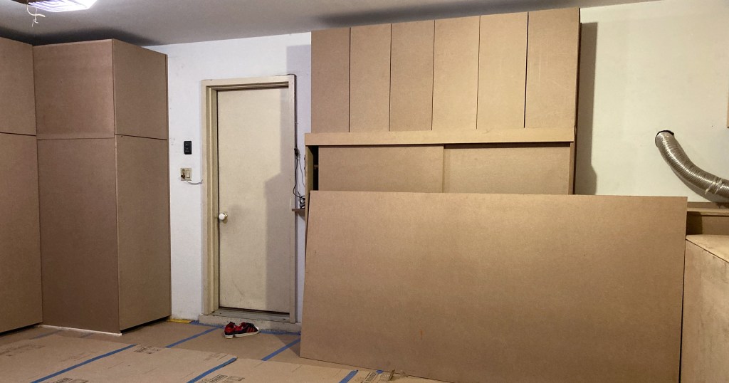 Cabinetry work is complete