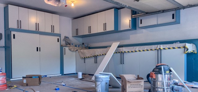 Exposed walls are painted white