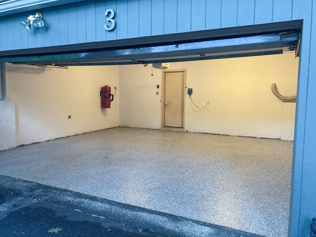 The finished epoxy garage floor