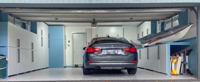 Finished garage, with all tools and stuff except for the Kayak safely put away behind cabinets and out of sight