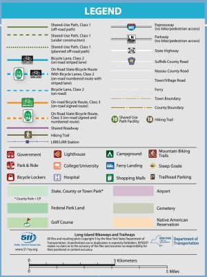 Map legend from Long Island Bikeways and Trailways Map. 2nd edition. Updated 2020-12-03. Useful for inline skating as well.