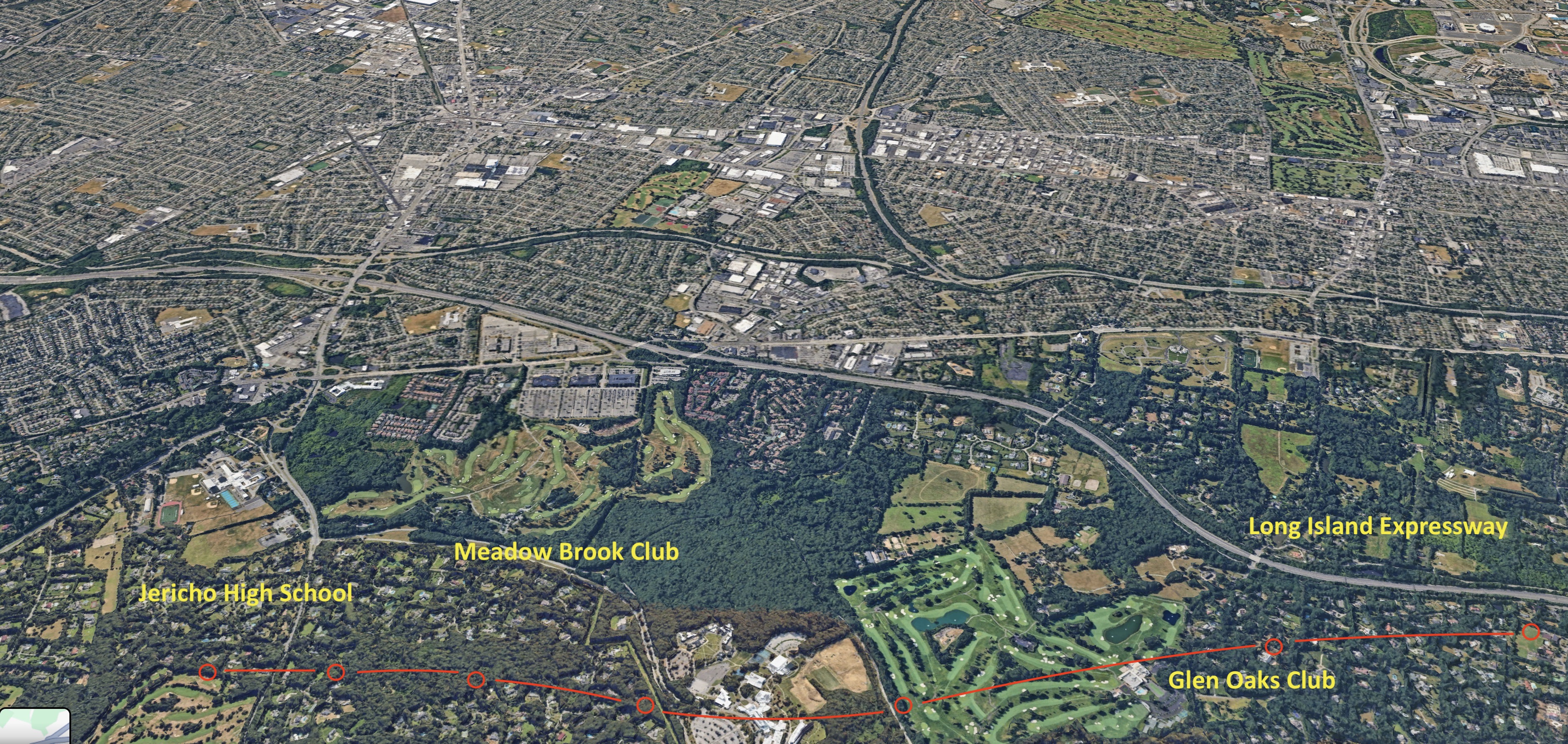 Map 2 of 10 oriented to match recorded flight video from a left-side window seat of Delta 650 in late November 2025 over Nassau County, Long Island, landing at JFK